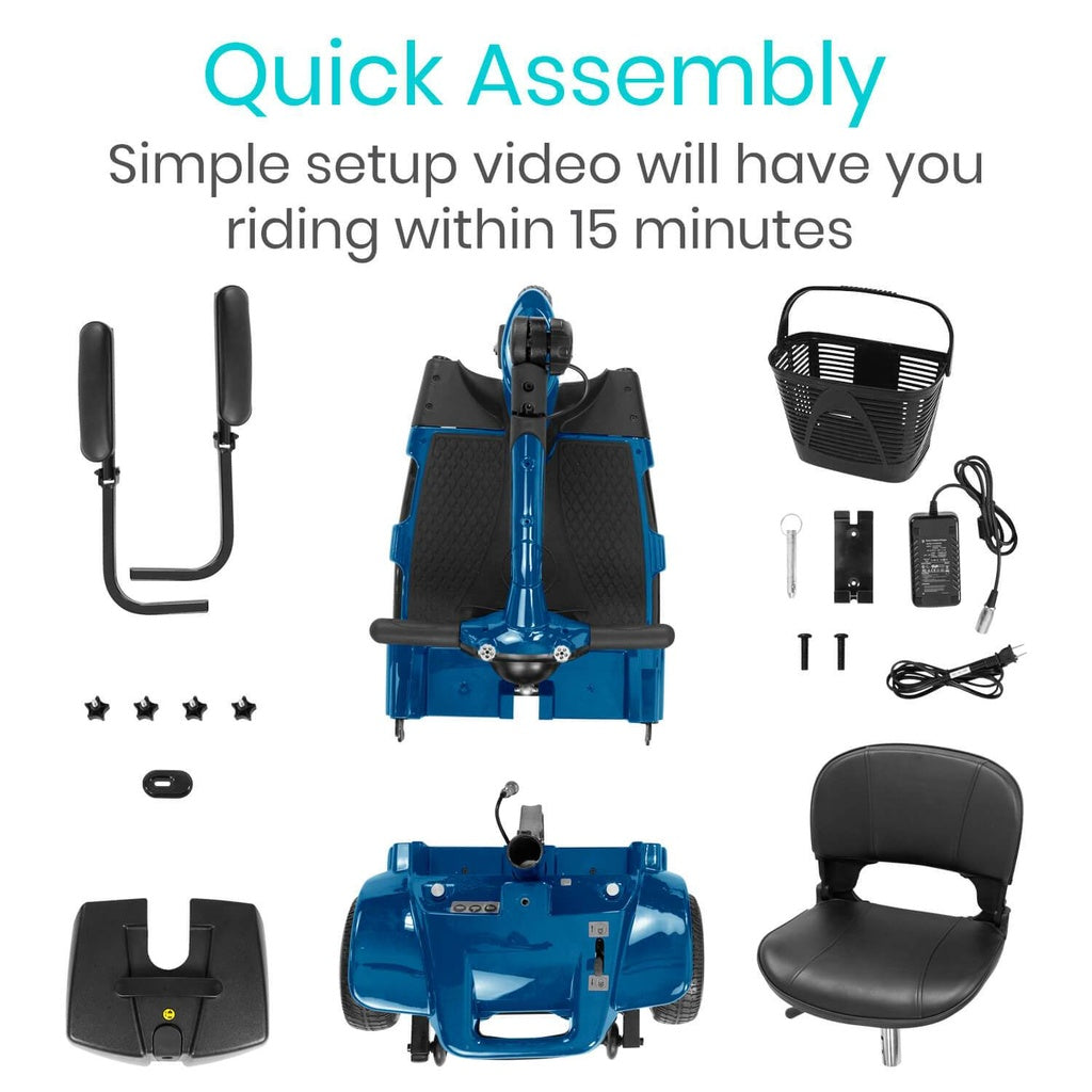 Vive 3 wheel mobilty scooter has quick assembly