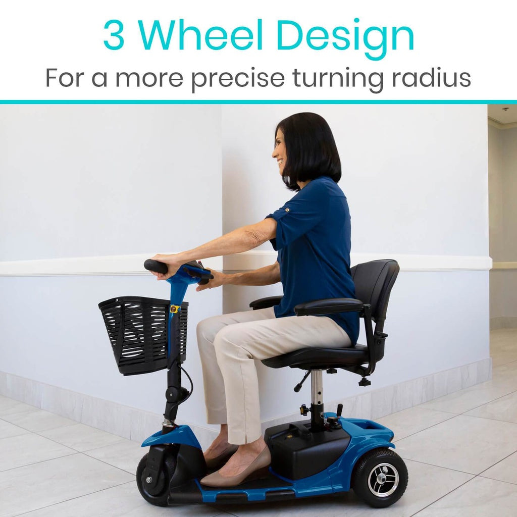 Vive 3 wheel mobilty scooter has precise turning radius