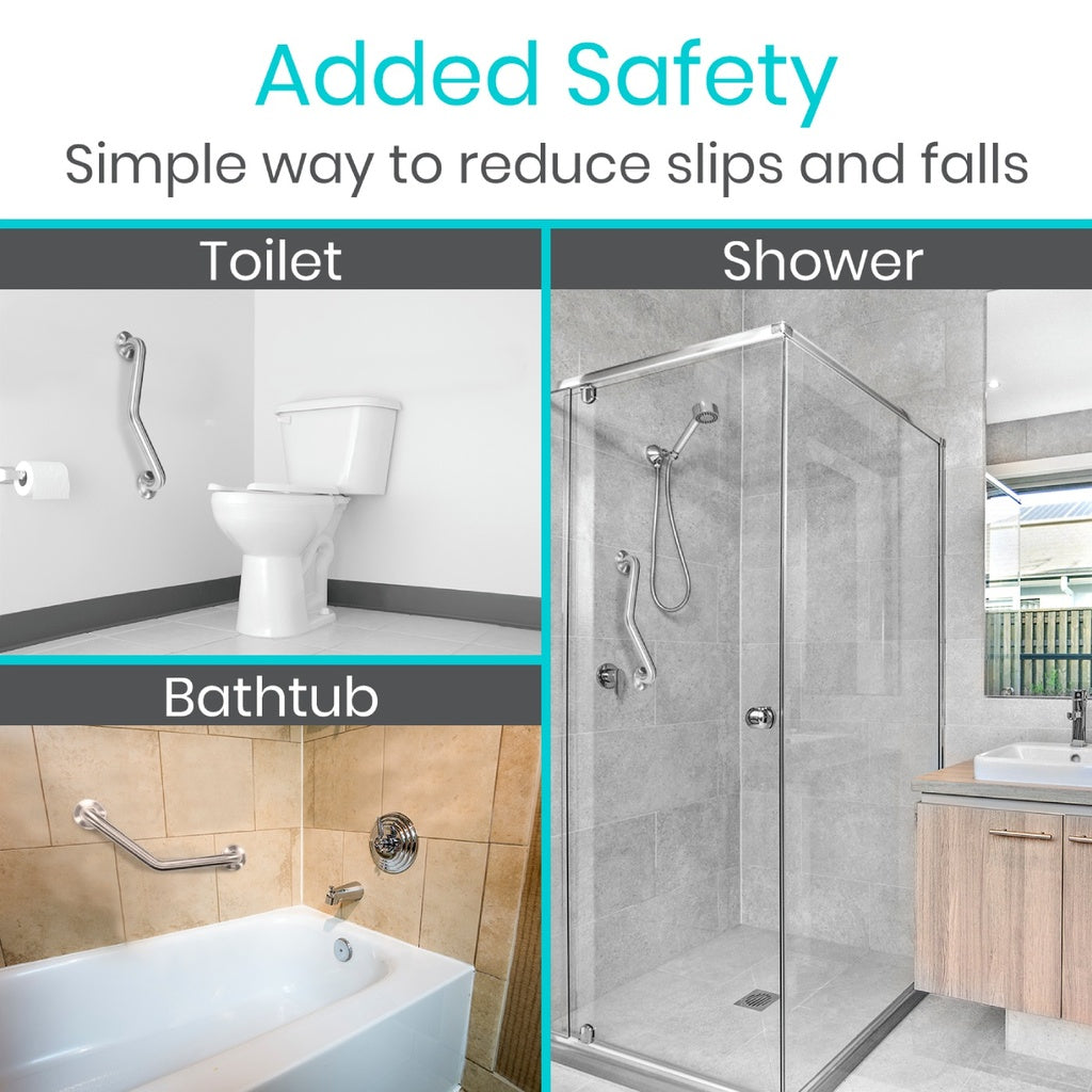 Vive Angled Grab Bar prevents falls