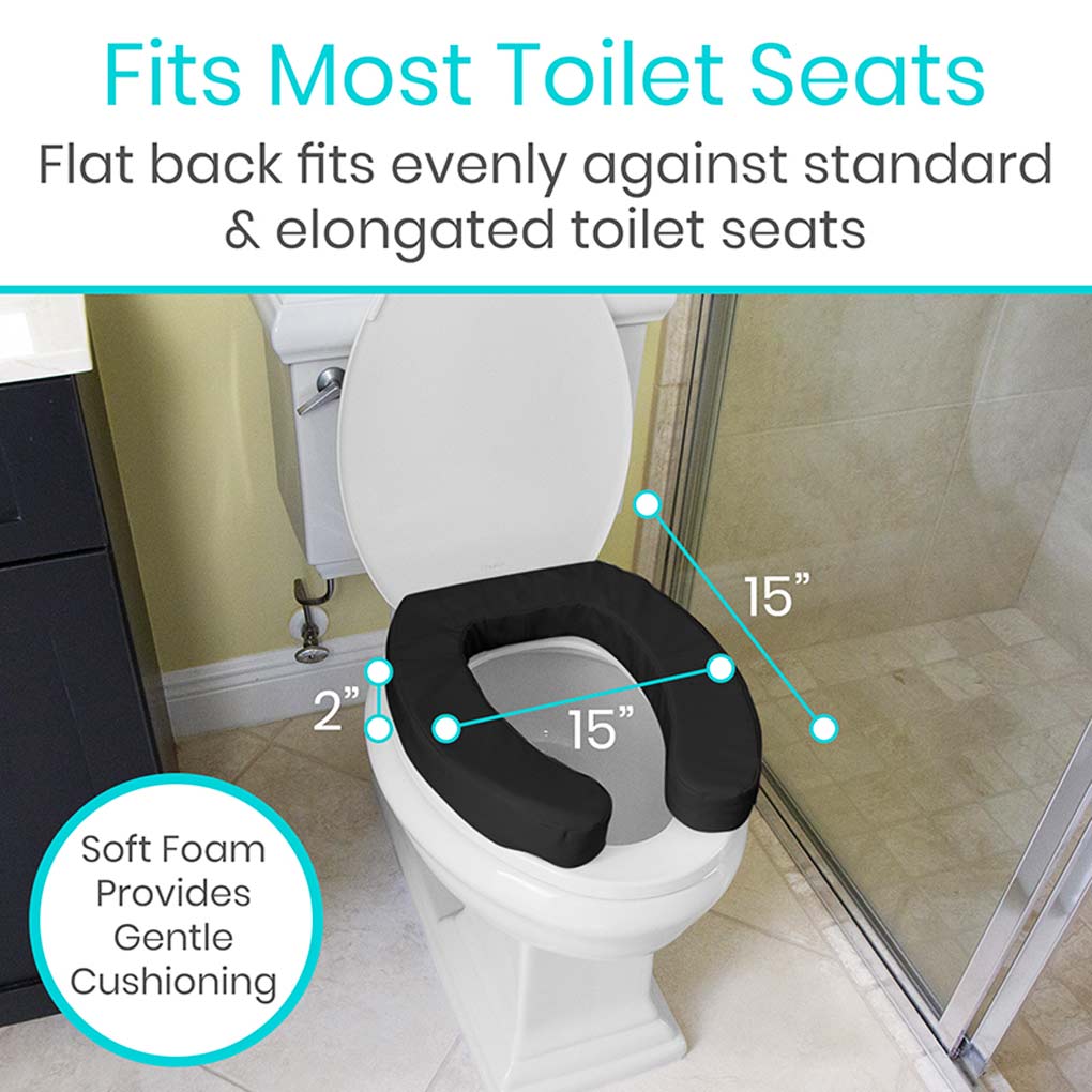 Vive 2” Foam Toilet Seat Cushion fits most toilets