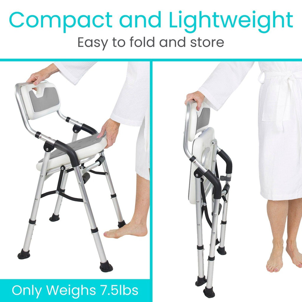 Vive Folding Shower Chair is compact and lightweight