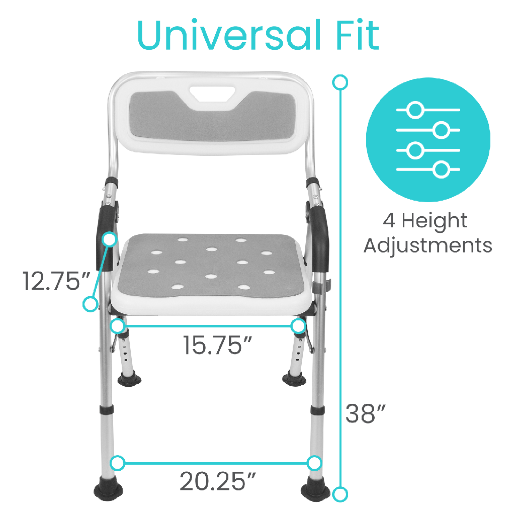 Vive Folding Shower Chair dimensions