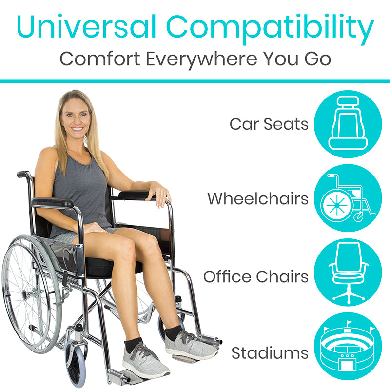 Vive Premium Gel Wheelchair Cushion can go anywhere