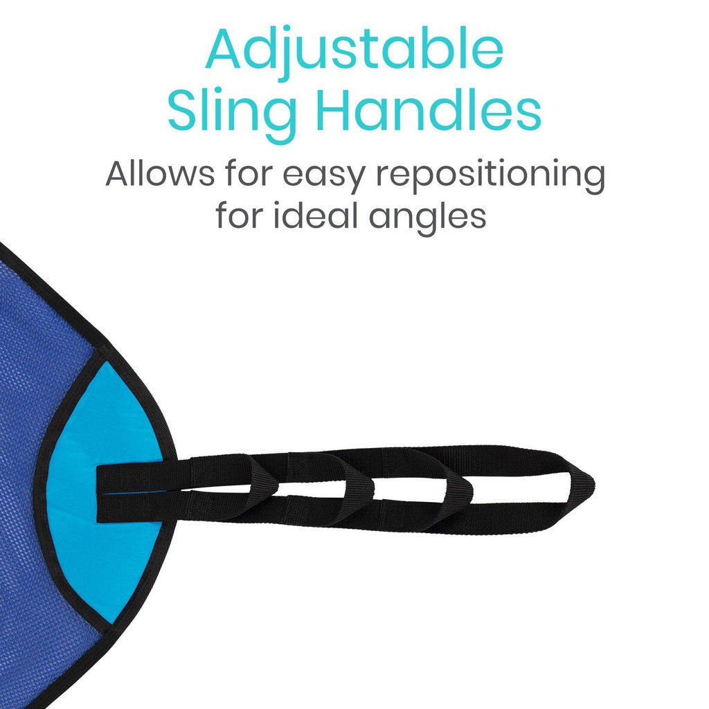 Vive Lift Sling with Commode Opening has adjustable sling handles
