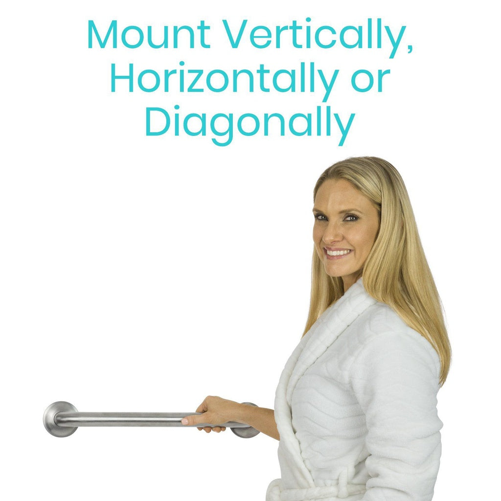 vive metal grab bar can mount vertically horizontially or diagonally