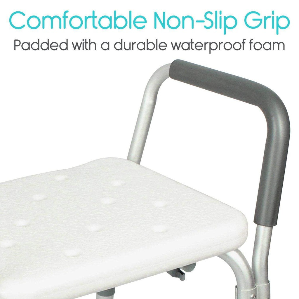 Vive Shower Chair non slip handles for safety