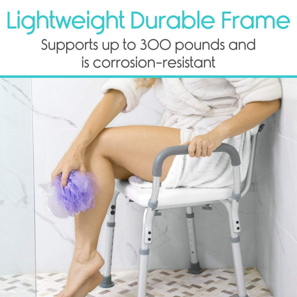 Vive Shower Chair holds 300 lbs