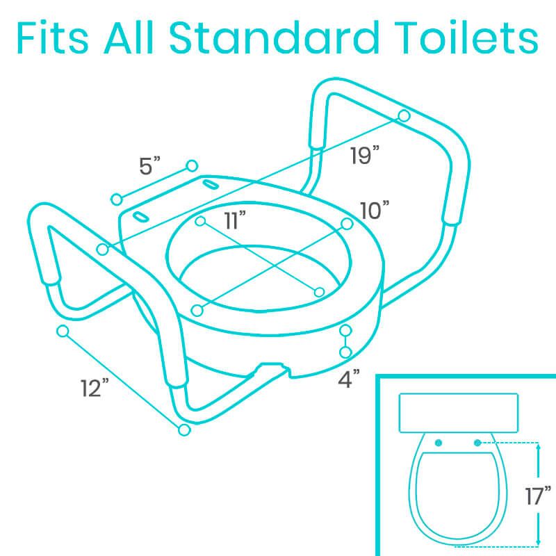 Vive Toilet Seat Riser with Arms standard