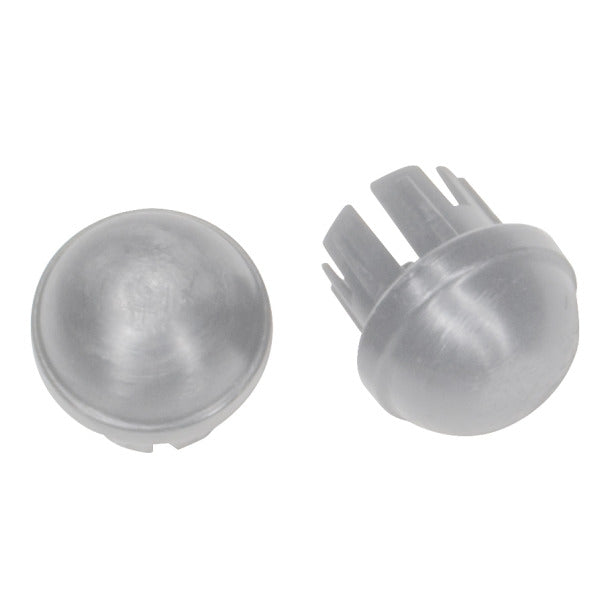 Two metallic components on a white background