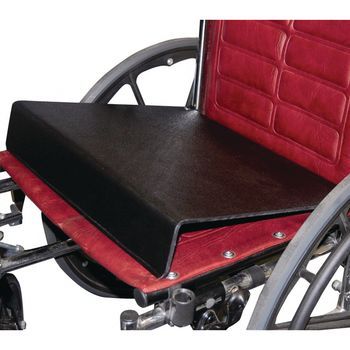 Wheelchair with a black seat cover on a white background