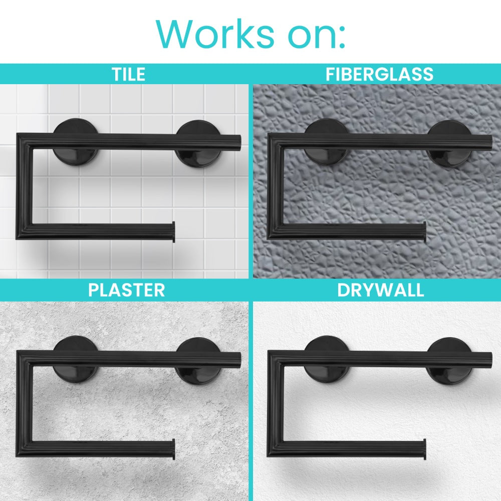 Vive Metal Grab Bar works on Tile, Fiberglass, Plaster and Drywall