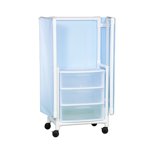 WHEELED PRIVACY SCREEN W/DRAWERS-70"