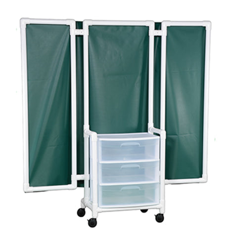 WHEELED PRIVACY SCREEN W/DRAWERS-70"