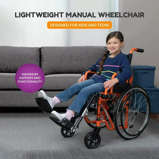 Ziggo 12" Pediatric Wheelchair – Orange