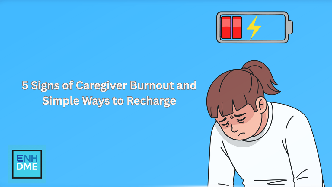 5 signs of caregiver burnout. A caregiver with an empty battery