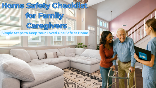 A Caregiver and a client doing a safety check in a home.
