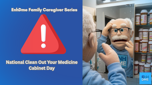 man at mirror looking at expired medications