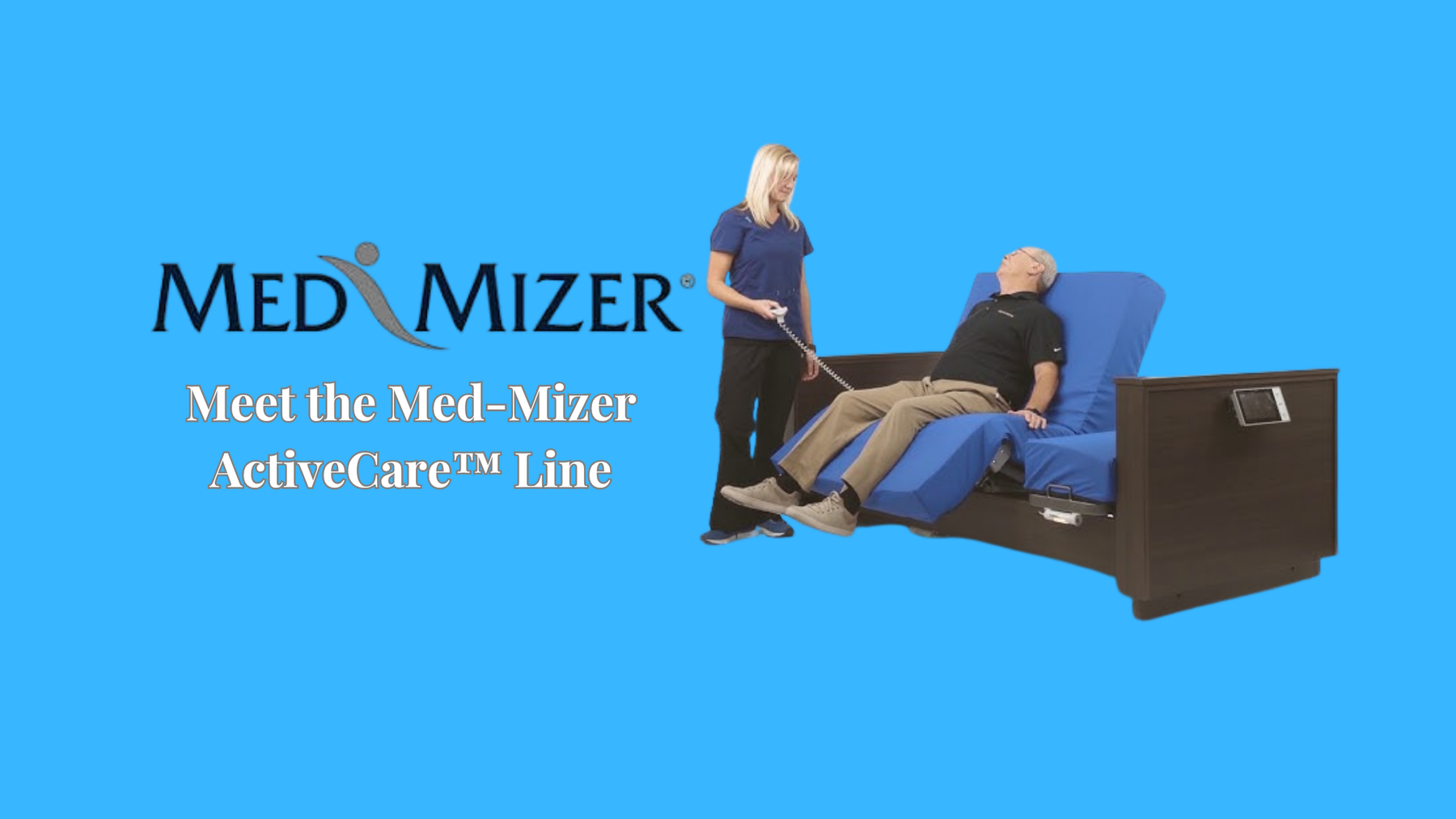 Caregiver adjusting a bed