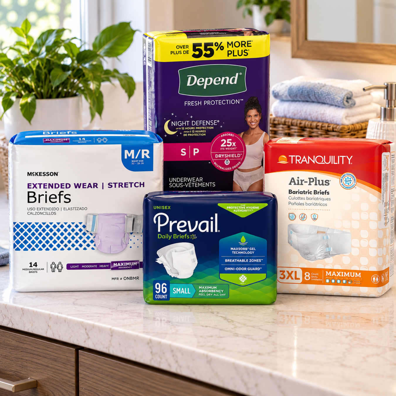 adult briefs all major brands and sizes