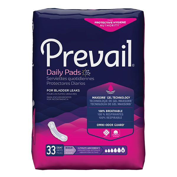 a package of Prevail Pads