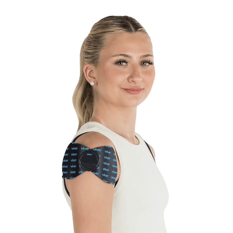 Woman wearing muscle stimulator