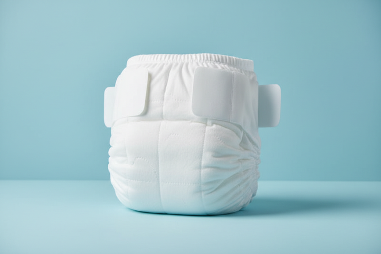 Adult Diaper with Blue Background