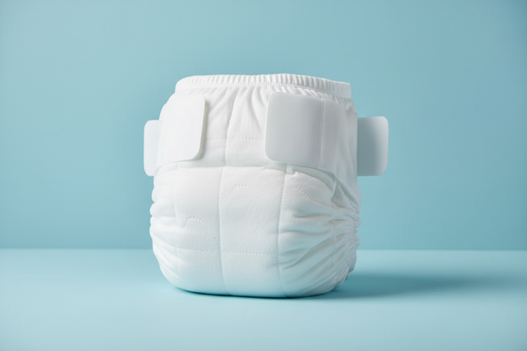 Adult Diaper with Blue Background