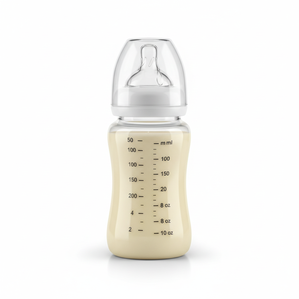 Baby formula bottle with infant nutrition