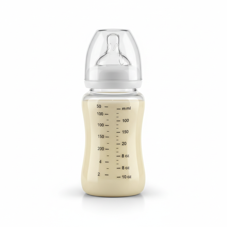 Baby formula bottle with infant nutrition