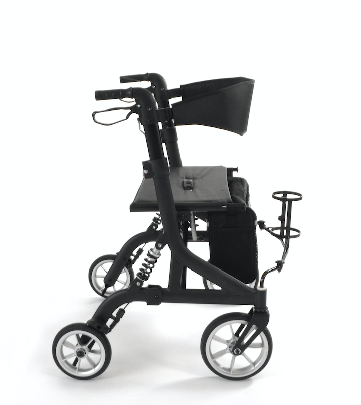 Black rollator on a white background