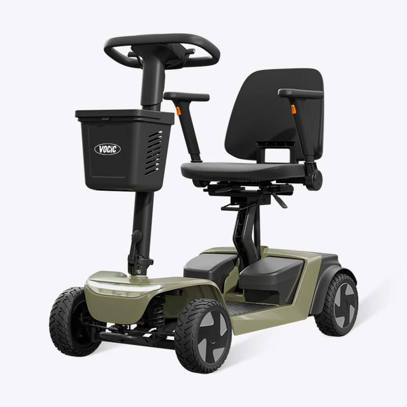 VOCIC D52 GlideTech Foldable Mobility Scooter, Dual 14Ah