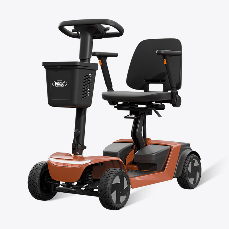 VOCIC D52 GlideTech Foldable Mobility Scooter, Dual 14Ah