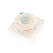 Medical device, possibly a stoma bag, on a white background