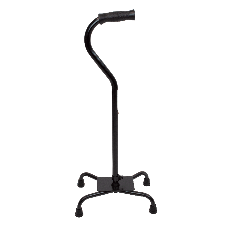 Black cane with adjustable handle on a white background