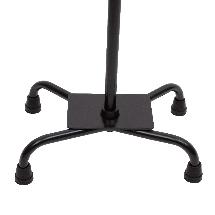 Black metal stand on a white background