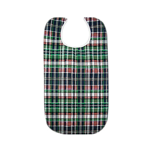 Plaid Bib Snap Closure Reusable Cotton