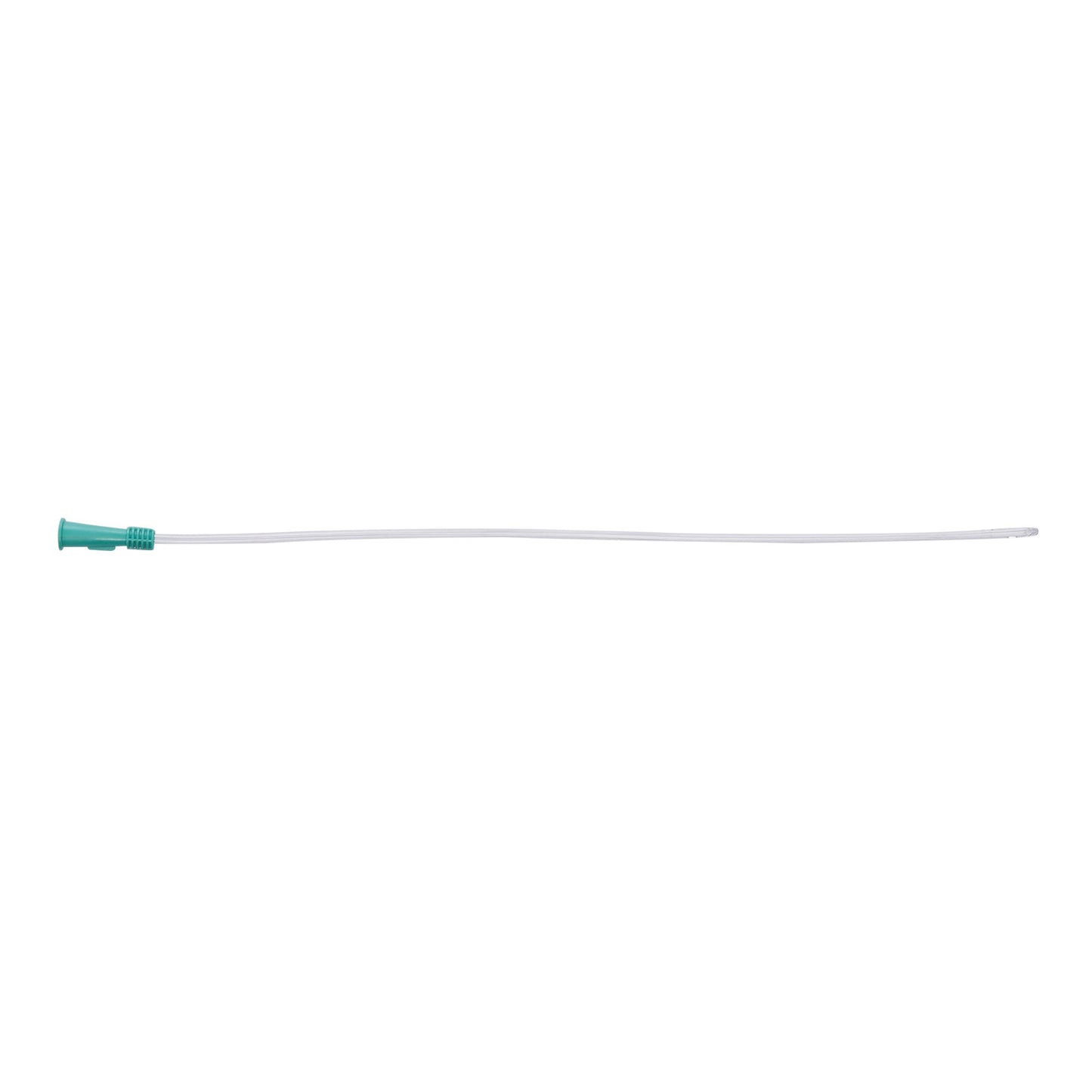 Long white rod with a green handle on a white background