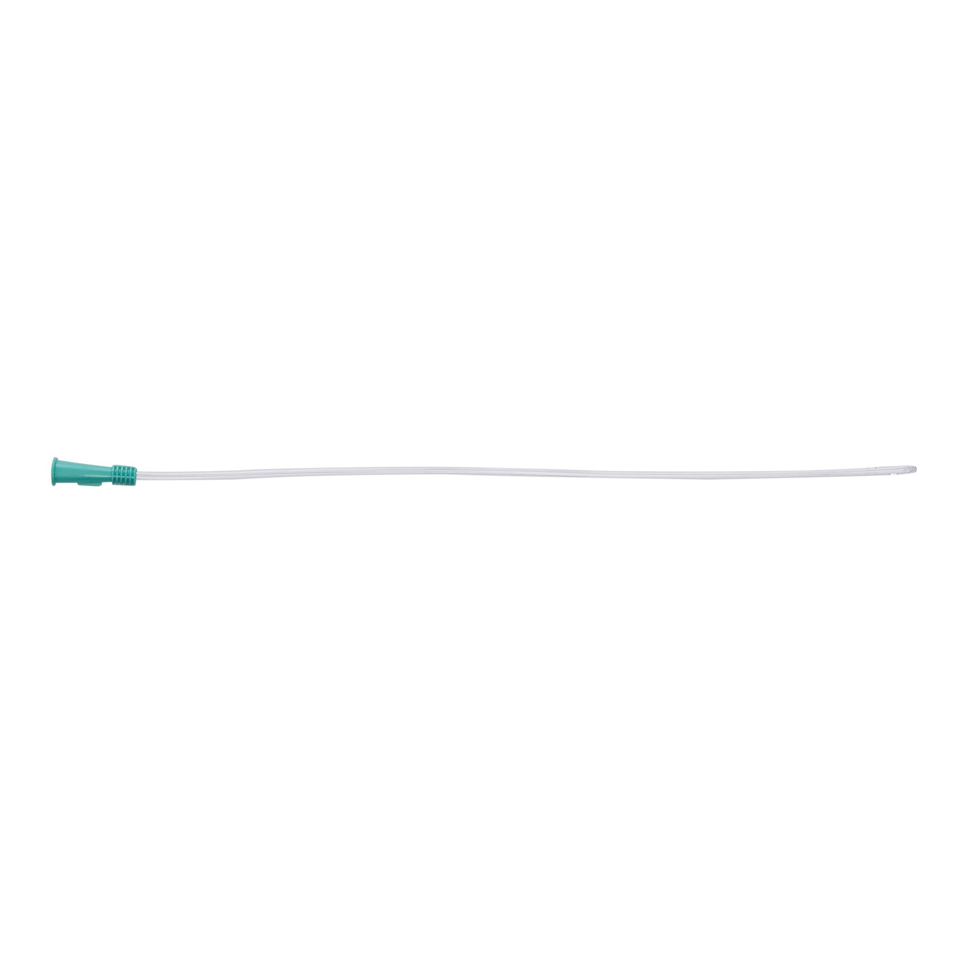 Long white rod with a green handle on a white background