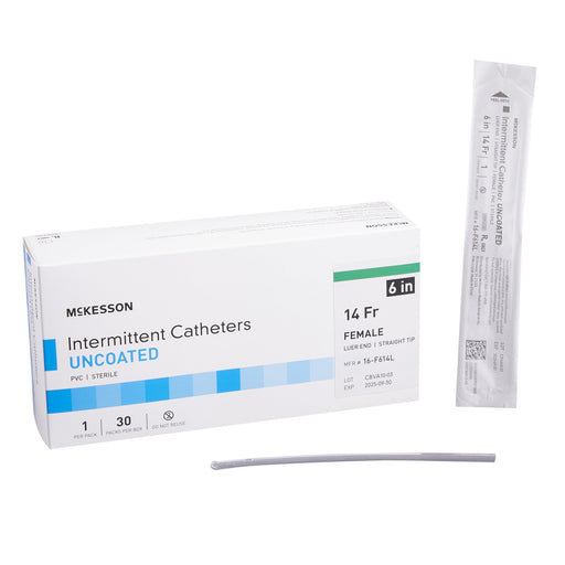Box Urethral Catheter McKesson Straight Tip Uncoated PVC 14 Fr. 6 Inch Length
CATHETER, URETHRAL LUER UNCOATED PVC FEMALE 6"14FR 