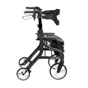 Black rollator walker on a white background