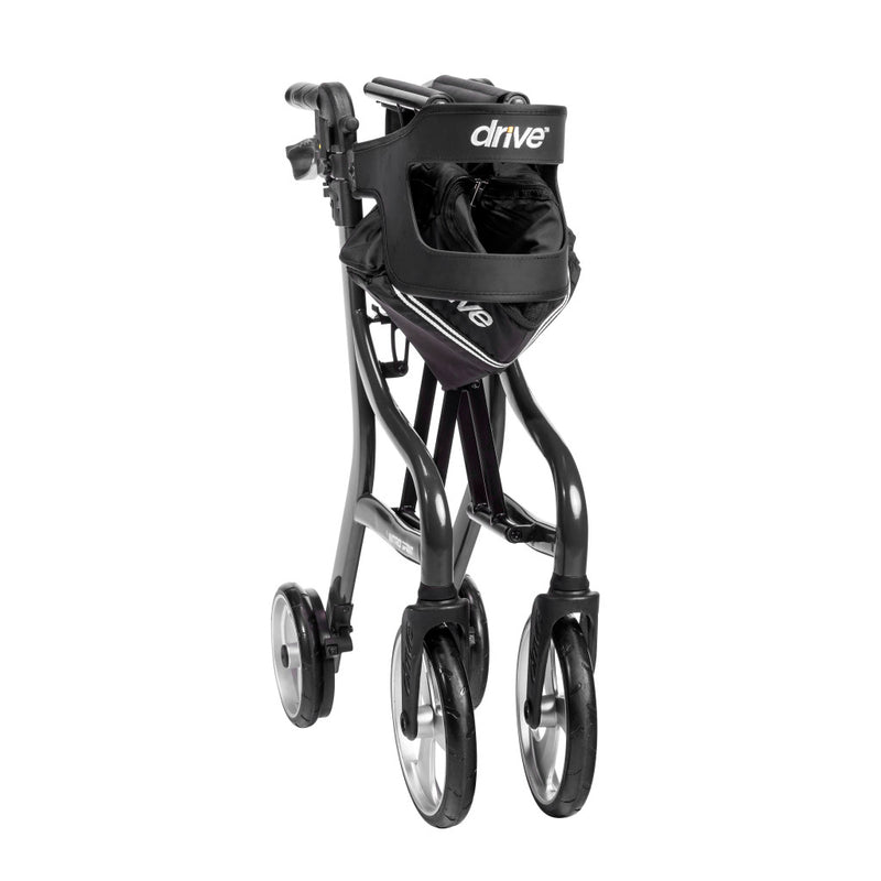 black rollator folded up