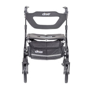 Black walker with seat and backrest on a white background, featuring the 'Drive' brand.