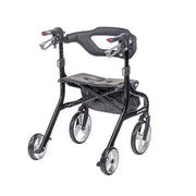 Black rollator walker on a white background