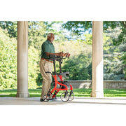 man using upright rollator