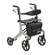 Rollator with a bag on a white background