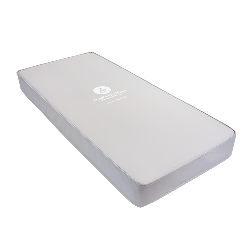 White mattress with a logo on a white background