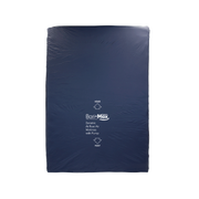 Navy blue air mattress with 'Bath Max' branding on a white background