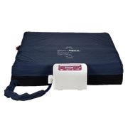 Blue mattress with a white pump on a white background