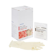 Mikesson Perry Latex Surgical Gloves packaging with gloves on a white background