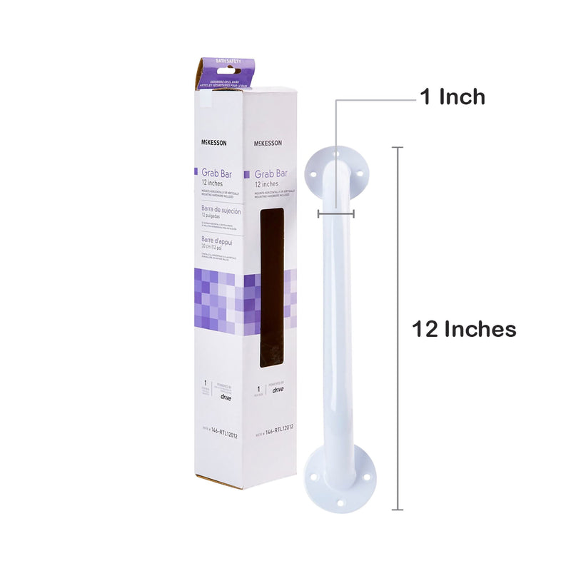 McKesson Wall Mount Grab Bar - White Steel